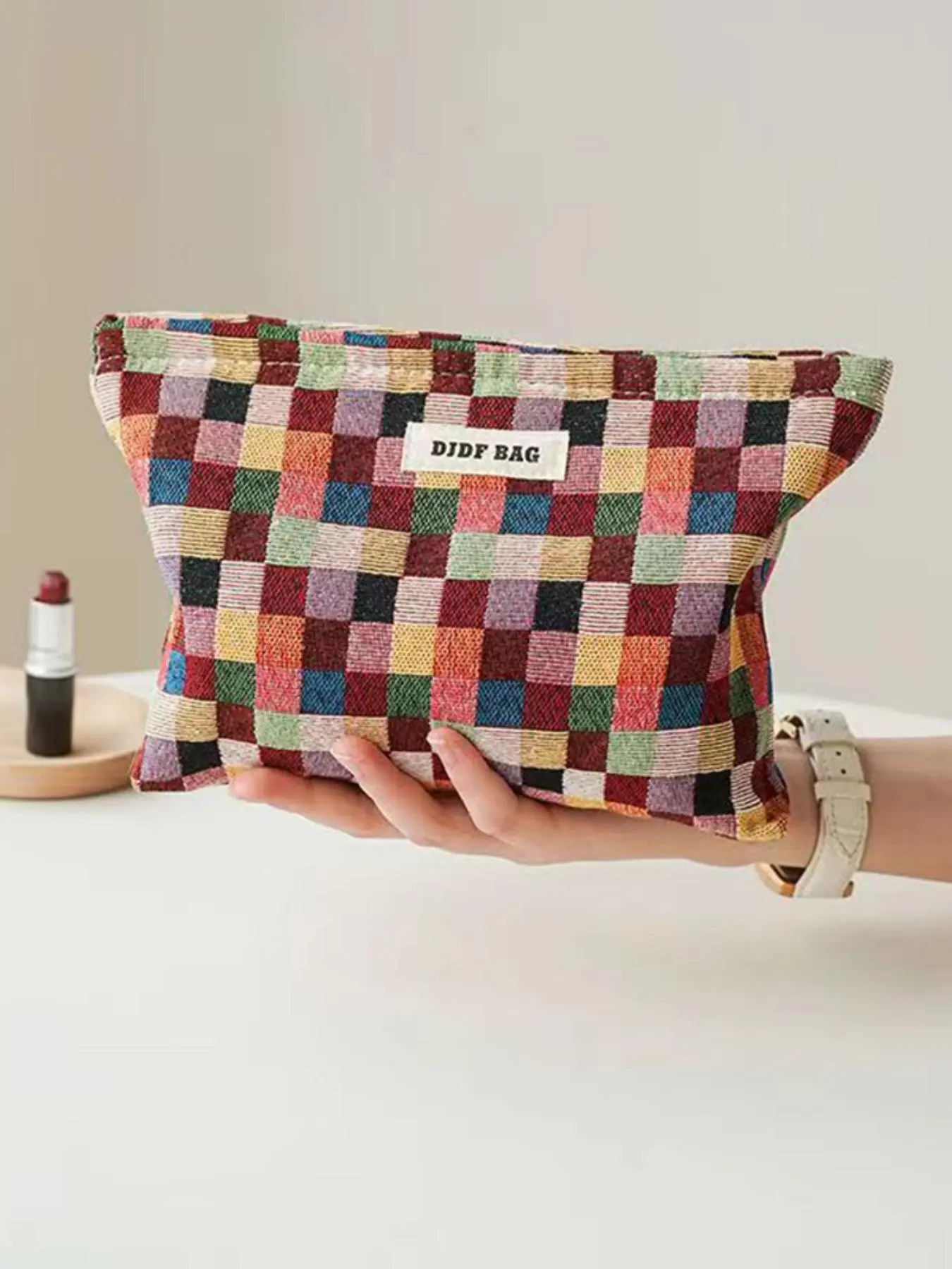 Floral Pattern Makeup Bag, Portable Cosmetic Storage Bag, Large Capacity Travel Cosmetic Bag, Zipper Makeup Organizer Pouch, Handheld Cosmetic Pouch, Pouch Bags, Cosmetics Bag