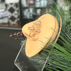 Champagne FLOWER BED Nose Cuff - Non-Piercing Nose Jewelry in Silver Gold Copper & Bronze - Tarnish Resistant Copper Wire