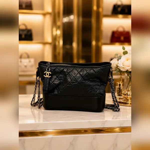 Pre-owned CHANEL - Crossbody Bags Gabrielle Quilted Leather Hobo Shoulder Bag Black Silver Hardware LA23267264