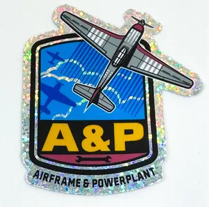 A&P Airframe Powerplant Mechanic Glitter Sticker