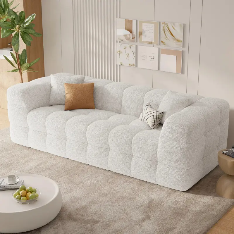 75" Cloud Loveseat Sofa in a Box, No Assembly Required Comfy Deep Seat Boneless Couch, Modern Small Couches for Living Room, Bedroom, Apartment