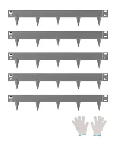 VEVOR Steel Landscape Edging, 5 Packs 39 x 3 in Rust-Resistant Metal Landscape Edging, Bendable Garden Edging Border, Heavy Duty Lawn Edging, Easy-to-Install, Flower Bed Yard Pathway Divider Dark Gray