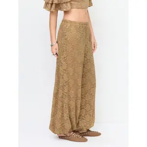Cider Lace Floral Mid Rise Elastic Waist Balloon Trousers SwimWeek