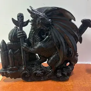 Black obsidian Western dragon