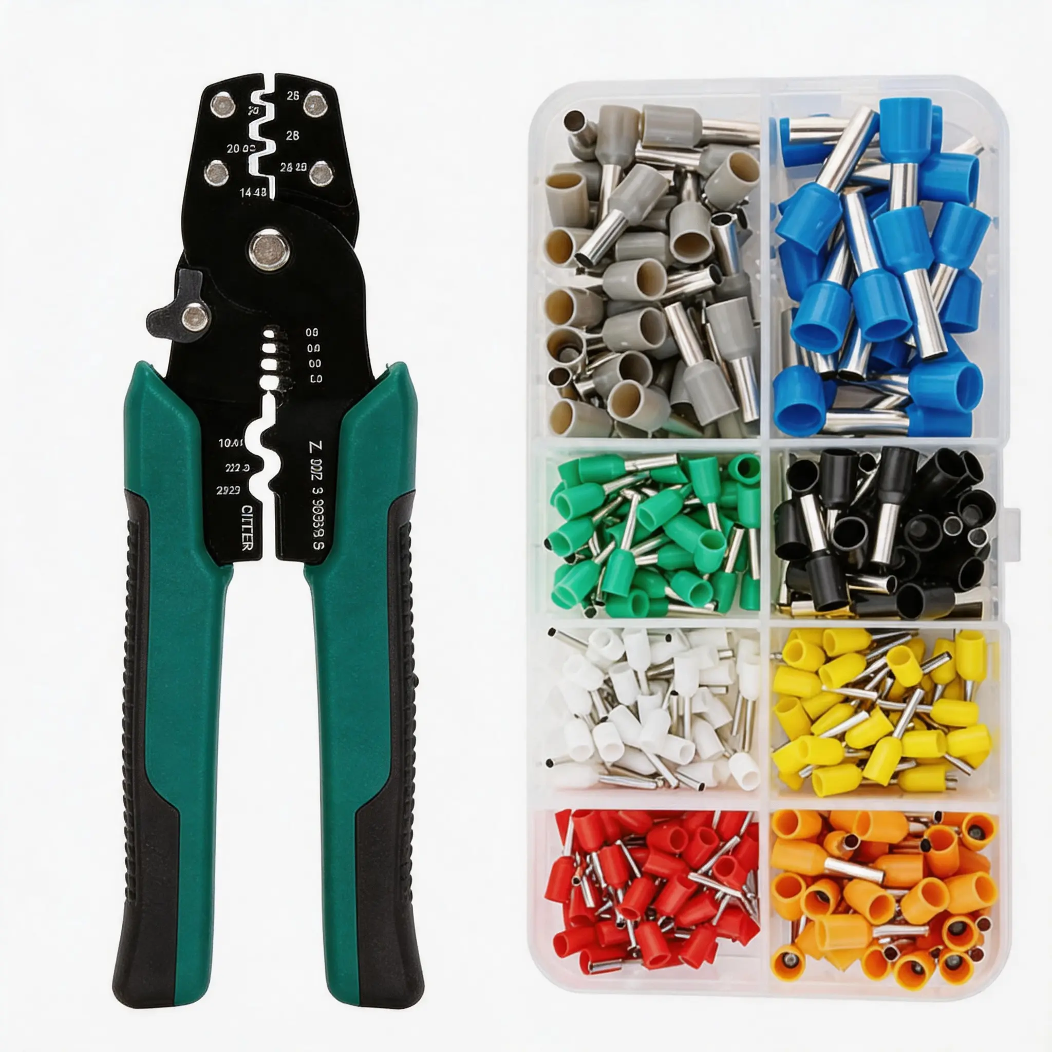 300PCS Wire Terminal Crimping Multifunctional Tool Kit with Storage Box, Heavy-Duty Crimp Pliers Hand Tool Set for Electrical Wiring Repair Projects