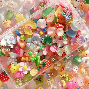 X-SMA09  60pcs Slime Charms Cute Set, Bulk Mixed Resin Charms Set Ornament Scrapbooking