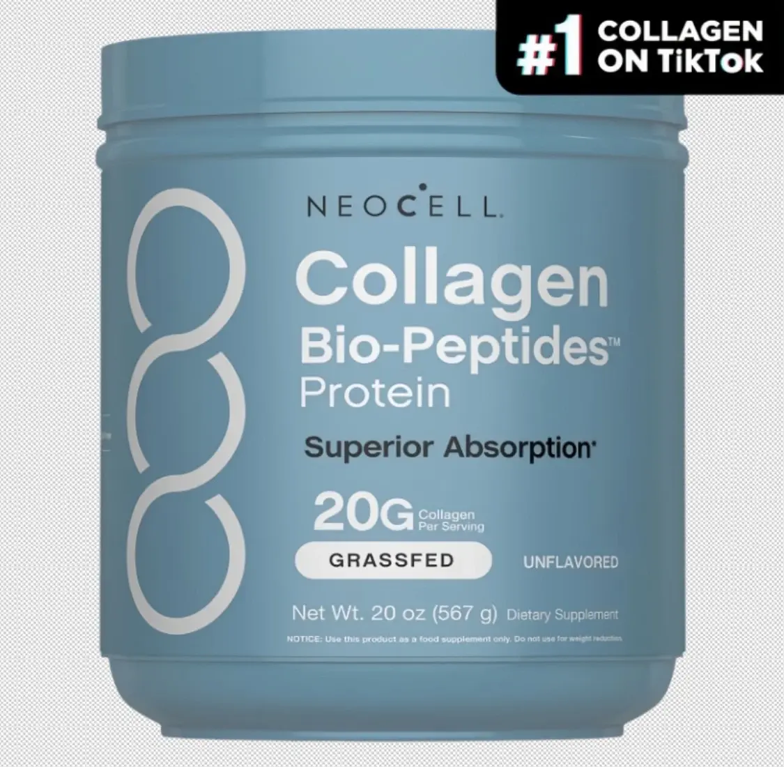 Multi Collagen Bio-Peptides Powder - 20oz - With Hyaluronic Acid and Vitamin C - 10 Types of Collagen