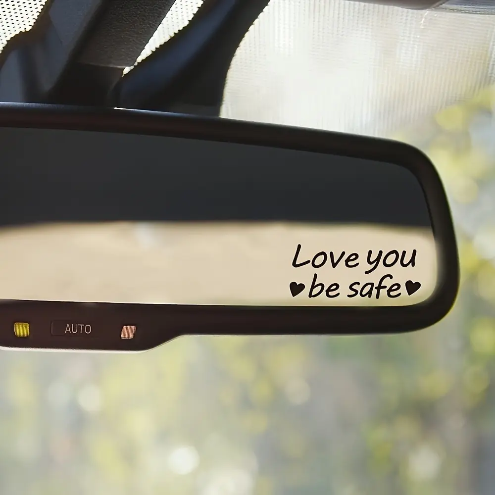 Love You Be Safe car stickers, Sticker For Cars, car decorative sticker, rearview mirror decals, cute vinyl decals, Car accessory, Car Vehicle Decoration, must-have gifts for New Year and Valentine's Day