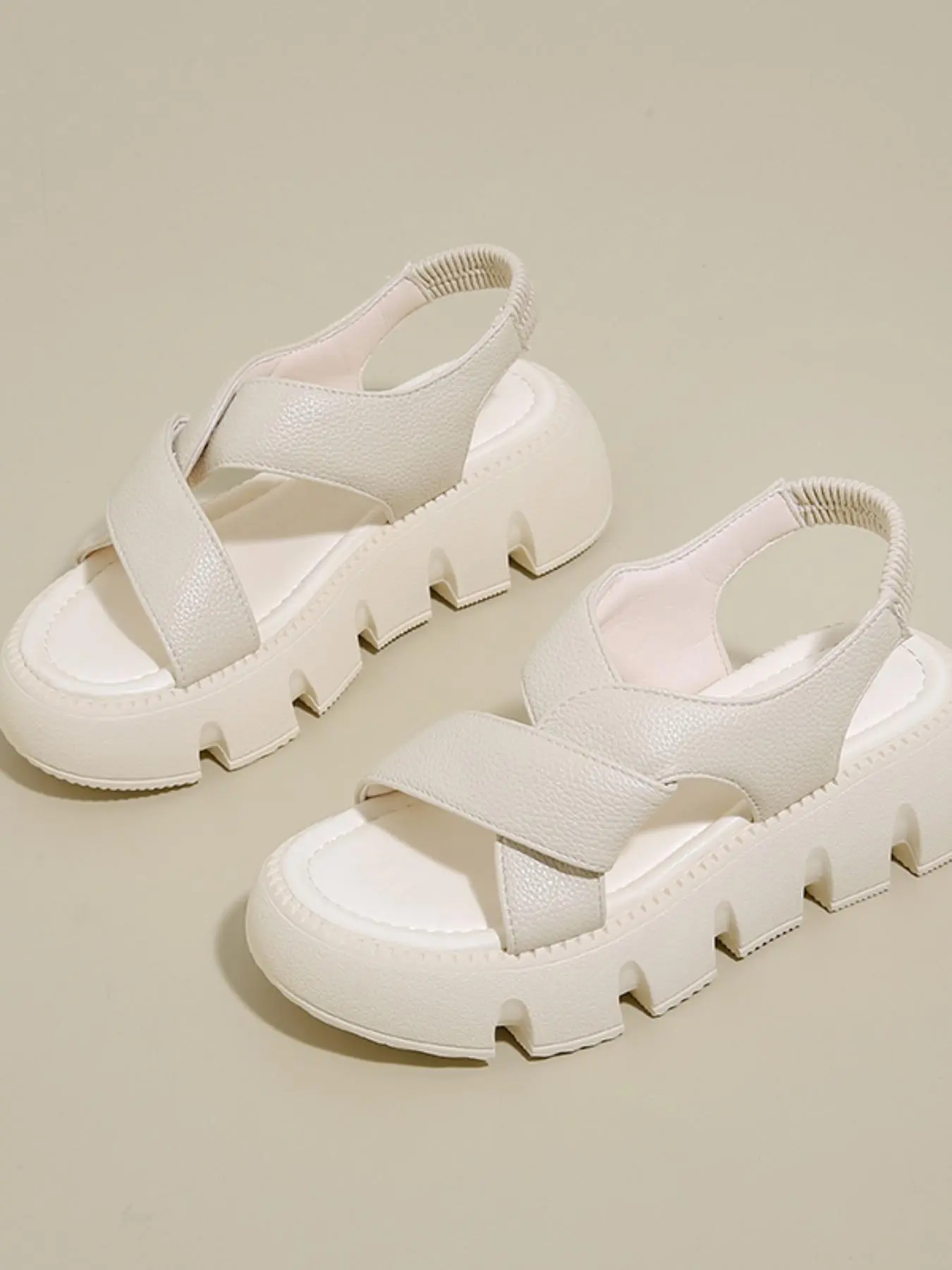 Women's Fashionable Solid Color Platform Sandals, Casual Comfortable Comfy Flatform Sandals for Daily Wear, All-match Commuter Shoes for Work & Daily, Girl, Footwear, Elevated Sandals
