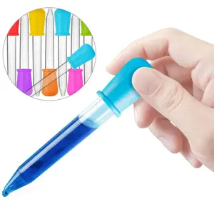 Random Color Silicone Pipette Dropper, 5 Counts Mini Liquid Pipettes Droppers with Clear Scale, DIY Crafts Mold Supplies