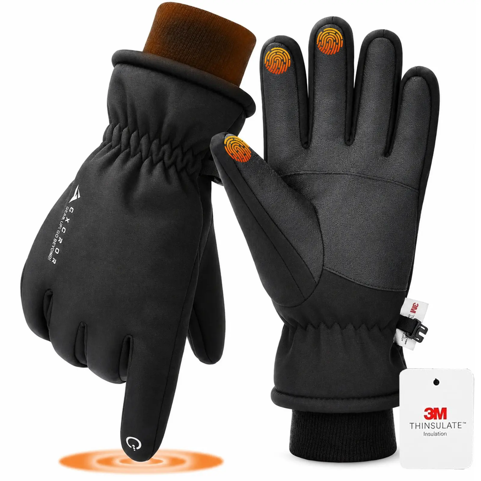 Waterproof Ski Gloves for Men Women - Winter Warm Touchscreen Gloves for Cold Weather, Windproof for Snowboarding, Cycling & Outdoor Work