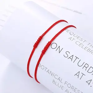 7 Knots Red String Bracelet Kabbalah Protection Thread Handmade String Bracelets Good Luck Gift for Women Men Boys Family