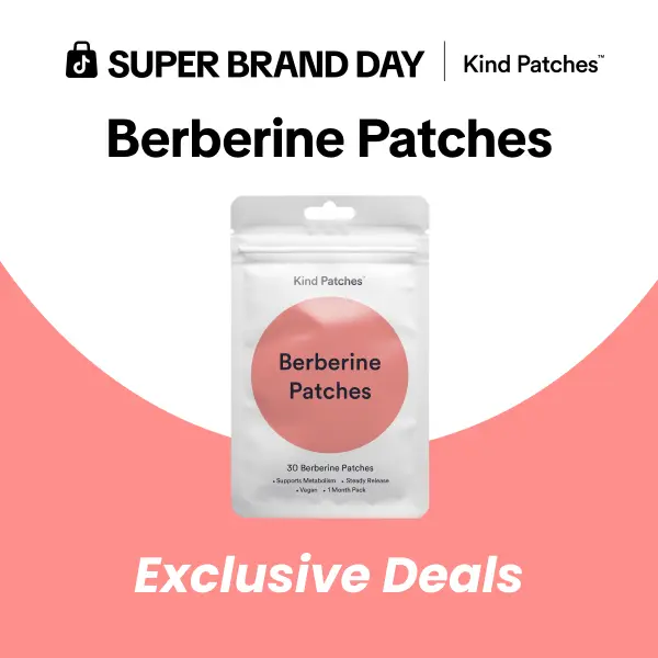Kind Patches: 30 Berberine Patches, Steady Release, Vegan, 1 Month Pack