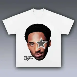 Youth and Adult Kobe Big Face Grey Star Graphic T-Shirt, graphic tees for boys, Graphic Tees, kids clothing boys, Youth Clothing, boys clothing