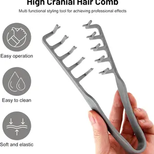 Plush Texture Comb, Wide Tooth Curling Brush, Maximum Root Lift and Seamless Bangs, Unisex Hair Styling Tool for Men and Women