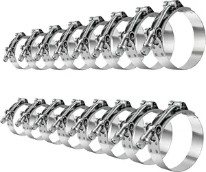 T-Bolt Hose Clamp Set 16 count Heavy-Duty Turbo Intake Radiator Hose Clamps 304 Stainless Steel Sizes 1" (32-37mm) to 3" (78-84mm)