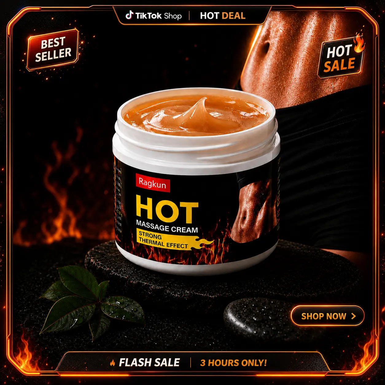 Ragkun Coffee Exfoliating Massage Cream - Gentle Botanical Body Moisturizer with Natural Extracts for Soreness Relief, Smooth Skin, Hydration & Athletic Performance Enhancement, Soothing Beauty & Personal Care Product