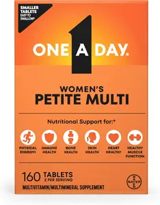 One A Day Women’s Petites Multivitamin,Supplement with Vitamin A, C, D, E and Zinc for Immune Health Support, B Vitamins, Biotin, Folate (as folic acid) & more,Tablet, 160 count