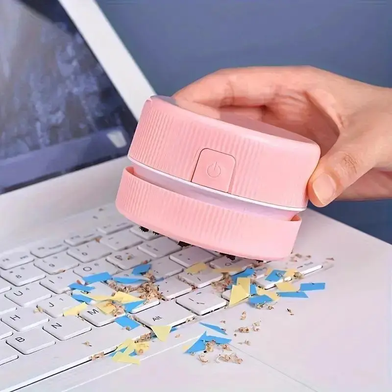 Portable Mini Desktop Vacuum Cleaner, 1 Count Battery Powered Keyboard Cleaner, Computer Laptop Cleaner, Computer Dust Cleaner, Desktop Cleaning Tool for Home Office, Gift for Friends