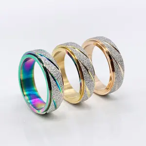 Spinner Ring, Worry Ring, Rotating Ring for Anxiety and Stress, Spin Fidget Ring help Worry Dermatillomania Skin Picking Adhd
