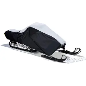 SnowShield Snowmobile Cover, Heavy Duty Trailerable Snowmobile Storage Cover, Compatible with Polaris Ski Doo Arctic  Yamaha and More, Gray/Black Color Fits Snowmobiles 121"-130"