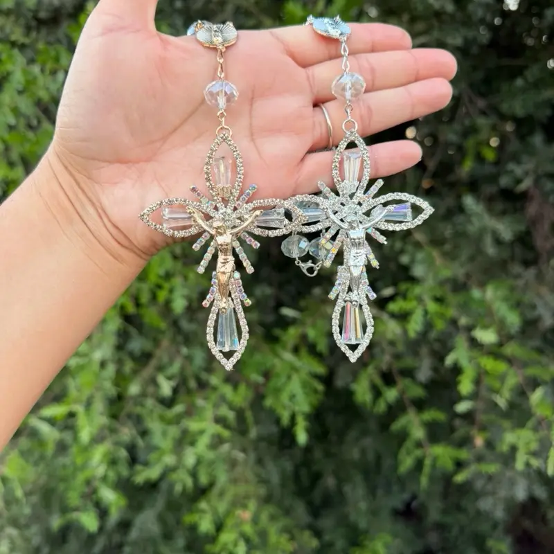Crystal Cross Blessing/ Spiritual home decor/ religious gift