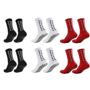 Unisex Youth Mid-Calf Anti-Slip Cushioned Dry Sports Socks, 3/6/10 Pairs, Breathable, Silicone Grips for Training, Matches, Anti-Slip Sports Socks