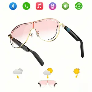 Smart Bluetooth 5.4 Audio Sunglasses Open-Ear Wireless Sound Hands-Free Calls Music Touch Control Voice Assistant Built-in Speakers UV Blue Light Protection Water-Resistant Lightweight for Driving Cycling Outdoor Travel Daily Wear Wearable Tech