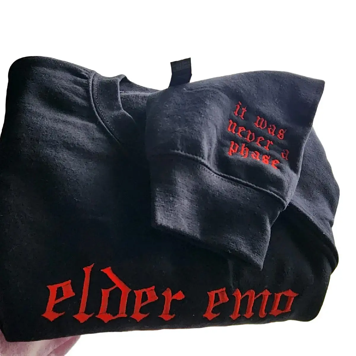 Elder Emo Custom Crewneck Sweatshirt for Punk Rock Lover Goth Clothing, Cute Custom Sweater, Hoodie Style - Womenswear embroidered sweater