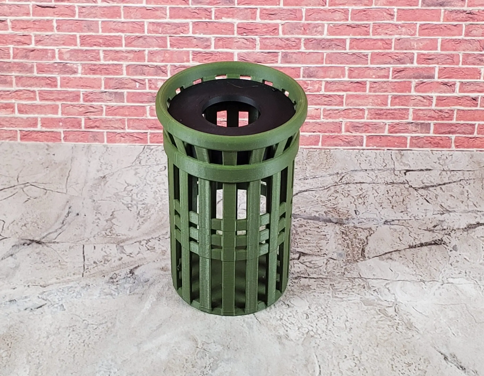 Miniature Parks Garbage Can Green 1:12 Scale Prop Models Diorama Action Figures