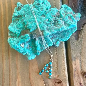 Kingman Turquoise Initial Necklace