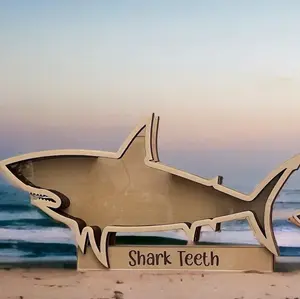 Shark tooth shadow box collection jar