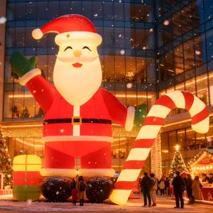 Amerlife Giant Inflatable Santa Claus/Tree with LED Lights, Large Blow Up for Yard Outdoor Christmas Decorations with Blower, Suitable for Event Parties, Commercial Decoration