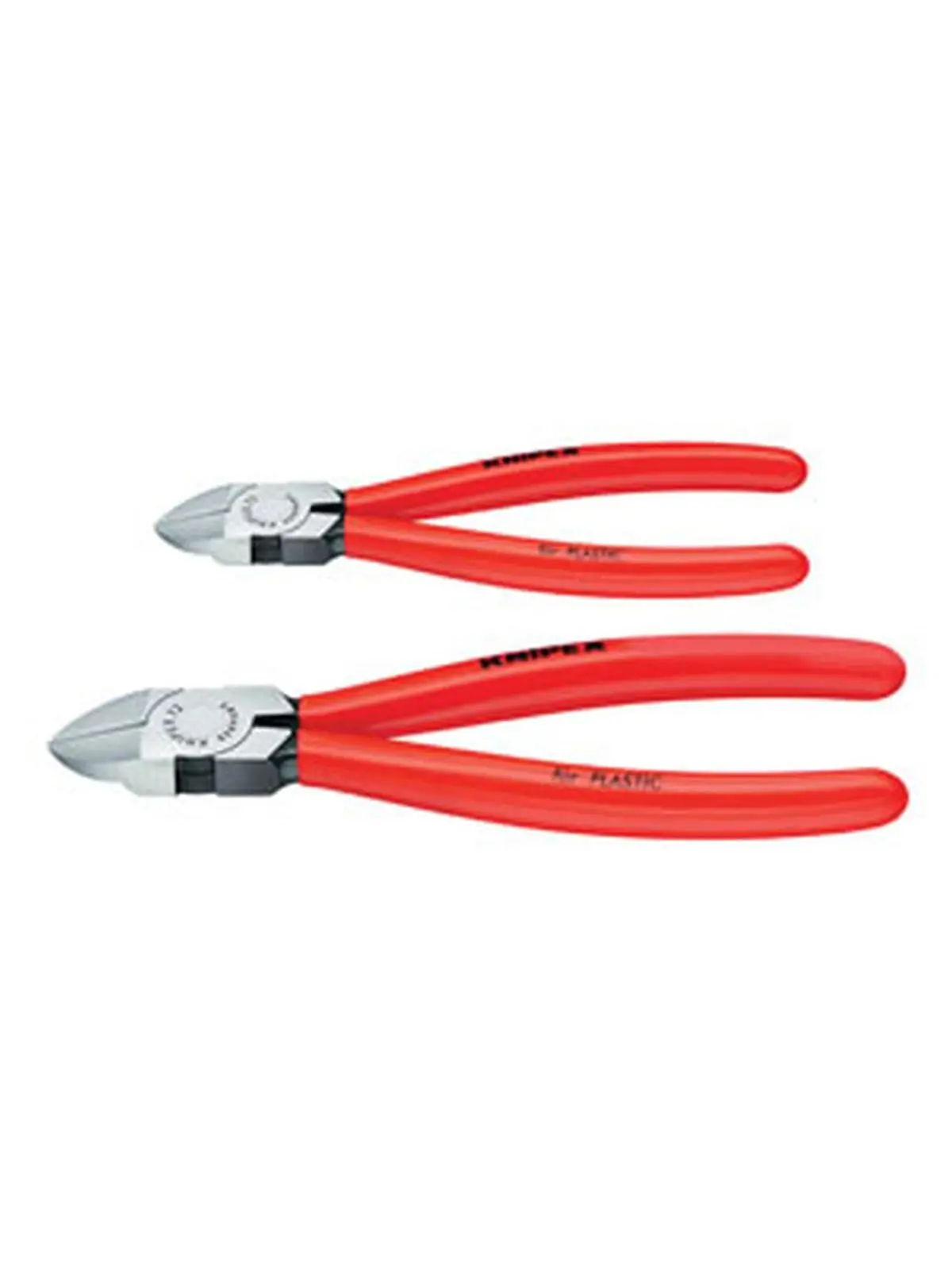 Knipex Flush Cut Pliers Set - 2-Piece, 2 Sizes, Inches Measurement, Plastic Cuts Capability, Spring Handle (Hand Tools for Hardware Tasks), Cutting Plastic Ties, Integrated Handle Spring