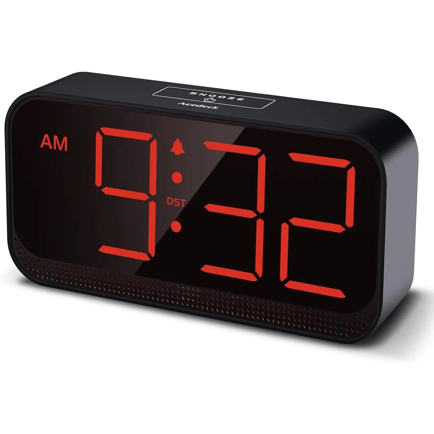 Battery Operated Alarm Clock for Bedroom Travel: Cordless Compact Large Display Digital Clock with Auto Dimming - 4 Dimmers Easy to Use for Adults Seniors Red Digits
