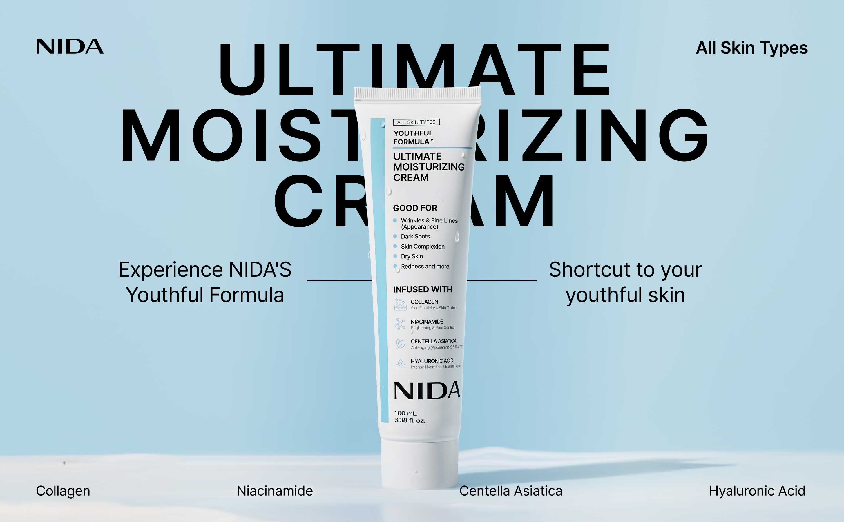 NIDA YouthfulFormula Cream and Revive Cream Bundle Elastic Skin Moisturize Daily Radiant Skin