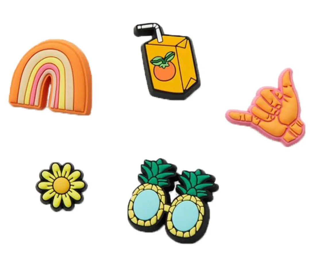 Crocs Jibbitz Sunshine Is Fine 5 Pack Shoe Charms Unisex Accessories