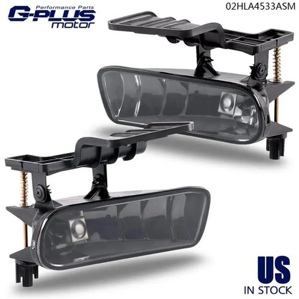 G-PLUS 100% New in Box Front Fog Lights Bumper Lamps with 881 27W Bulbs & Mountings, Waterproof Car Accessories for 99-2002 GMC Sierra 1500/2500/3500 (LH & RH), Visibility
