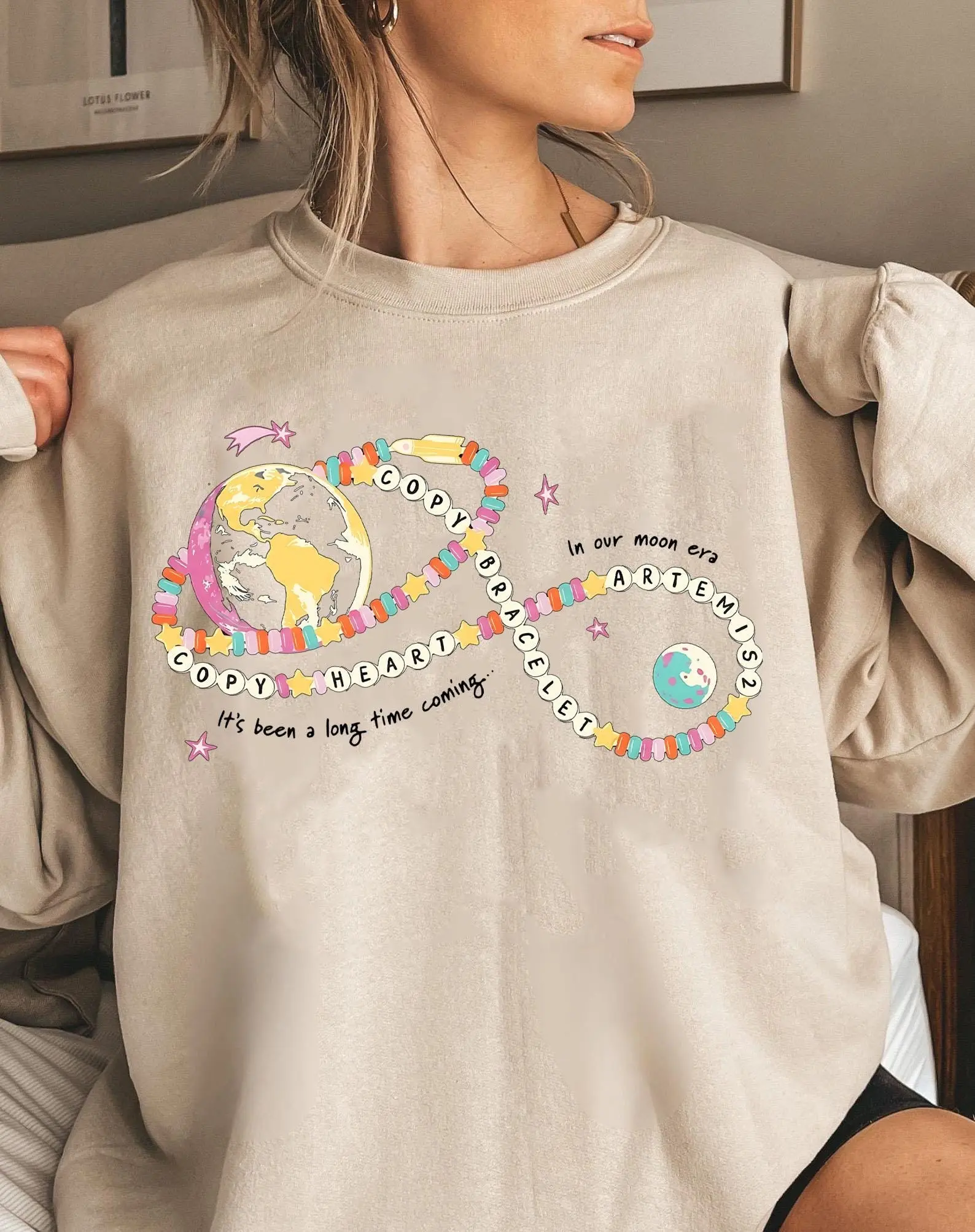 Copy Heart Sweatshirt, Copy Bracelet Shirts, Artemis II NASA Mission T-Shirt: Vintage Feel, Space Exploration Apparel