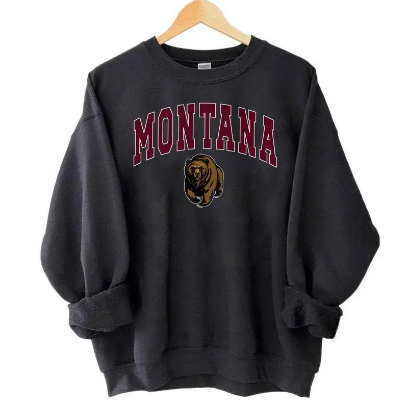 Montana Grizzlies Vintage Trendy Sweatshirt, University Of Montana Unisex Sweatshirt, Cotton, Crewneck, Gift for men, Gift For Fans