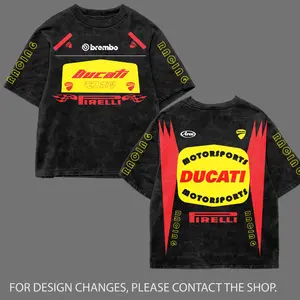 Ducati  Washed Tshirt Biker Vintage Racing Streetwear, Motorcycle Graphic Hoodie Unisex, Designed for Motor Fans, Sportbike Culture, Speed Lovers & Urban Motorbike Style