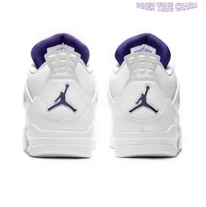 White & Purple High-Top Sneakers | Suede & Mesh Upper with Air Cushion Sole | Unisex Retro Basketball & Streetwear Shoes for Men & Women