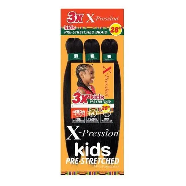 3X Kids X-PRESSION 28" Pre-Stretched Braid