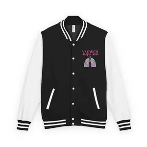 Letterman Jacket — "YAHWEH The Only Air I Breathe" Lungs & Guided Wings Varsity Jacket