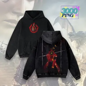 Limbus Company Hoodie & T-Shirt Dante Manager Graphic, Vintage Acid Wash Apparel, Project Moon Game Merch, Clock Head Pullover, Unisex Cotton Top