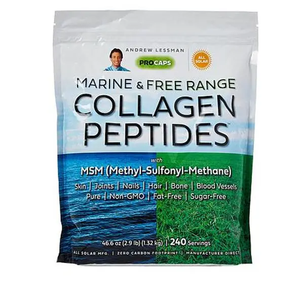Andrew Lessman Marine and Free Range Collagen Peptides with MSM - 240 Servings