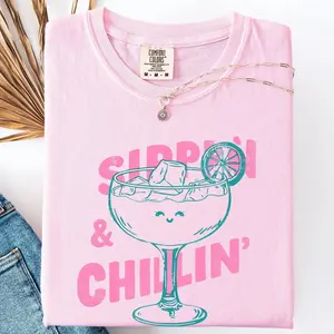 Sippin Chillin, Margarita Beach Ready, Vacation, Sunshine, Summer Fun Comfort Colors T-Shirt, Women's Comfort Colors Tee