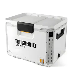 ToughBuilt StackTech XL Cooler, Stackable 38 Quart Hard Shell Ice Chest, White