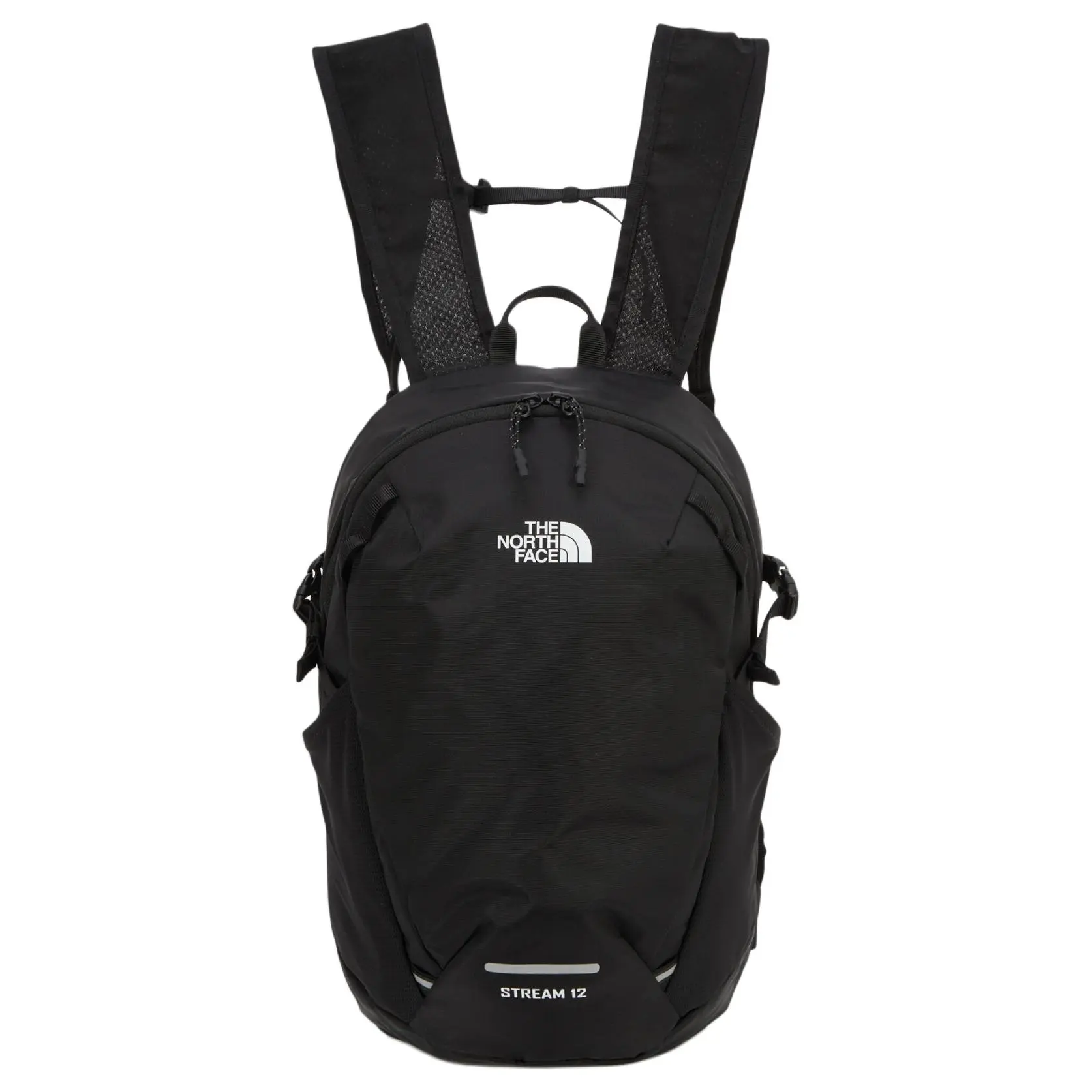 The North Face Stream Logo 12L Nylon Travel Backpack - Unisex Couple Style, Ideal for Outdoor Activities, Black, Travel Backpacks