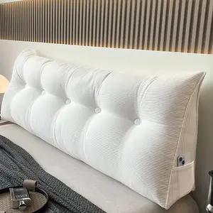 Large Bed Wedge Headboard Pillow Twin College Dorm Reading Pillow Triangular Lumbar Cushion Body Positioning for Daybed Bunk Bed